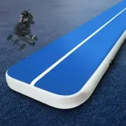 Inflatable Gymnastics Air Track Tumbling Floor Mat Portable With Air Pump Blue