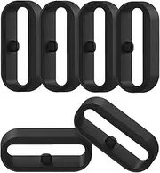 Replacement Fastener Ring intended for Garmin Vivoactive 3/Vivoactive 3 Music/Venu/Vivomove/Vivomove 3 Bands(Pack of 6) Silicone Connector Security Loop intended for Forerunner 245/645 GPS Smart Watch, Black (Black 6 pack)
