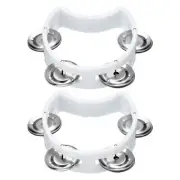 2pcs Tambourine, Jingle Bells Wrist Bells Hand Bell Musical, White
