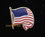 USA WAVE FLAG LAPEL HAT PIN US MARINES NAVY ARMY AIR FORCE USCG RED WHITE BLUE