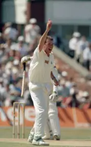 England bowler Angus Fraser during the 4th Test match against- Old Cricket Photo