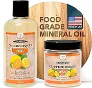CLARK'S Cutting Board Oil & Wax (2 Bottle Set) | Includes CLARK'S Cutting Board Oil (16oz) & CLARK'S Finish Wax (10oz)
