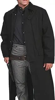 [A-star plus] Men's Western Old COWBOY Long Duster Coat Full Length Canvas Jackets