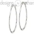 Designs by Nathan | 925 Sterling Silver Twisted Oval Hoop Earrings