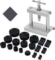 [TICFROG] Watch Press Tool, Watch Crystal Press, Set Back Case Closer, Metal Watch Back Case Press, Watch Battery Replacement Tool Kit with 18 Dies for Round and Square Dials