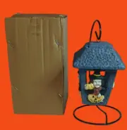 Vintage NOS Darice Halloween Witch Pumpkin Ceramic Candle Holder Lantern & Stand