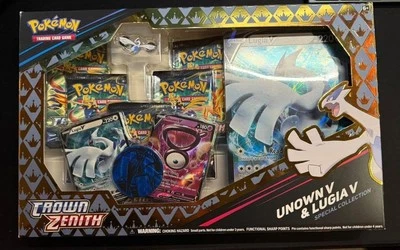 Pokémon TCG Crown Zenith Lugia V & Unown V Special Collection Box Sealed CS1