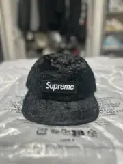 Supreme SS25 GOODENOUGH Crushed Rayon Camp Cap Black OS New SHIPS FAST