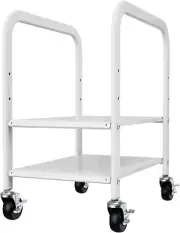 360Tronics Computer Tower Stand White, 2-Tier Height Adjustable Desktop CPU