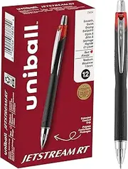 uni-ball Jetstream RT Ballpoint Pens, Bold Point (1.0mm), Red, 12 Count