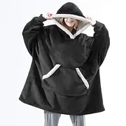 TV Wearable Blanket Sherpa Fleece Cozy Warm Blanket Hoodie for Autumn Winter Perfect for Lounging, Relaxing, and Keeping Warm