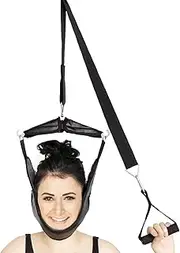 Portable Neck Stretcher, Upgraded Cervical Traction Device for Neck & Back Pain Relief, Adjustable Over The Door Spine Alignment Tool for Home Use