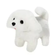 Realistic Electric Toy Pet Simulation Dog Plush Toy Moving Walking Animal Robot With Sound Educational Gift For Kids Bichon Frise