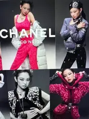 CHANEL 21N-2022 COCO NEIGE NEW BLUE DOWN PUFFER REVERSIBLE JACKET CC LOGOS 36-38
