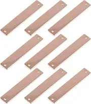 [FARUTA] 10Pcs Stamping Blank Bar Rectangle Stamping Horizontal Pendant Name Plate DIY Jewelry Supply Craft Supplies Two Holes Black(Rose Gold)