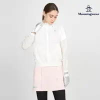 在飛比找momo購物網優惠-【Munsingwear】企鵝牌 女款白色可拆帽領抽褶薄外套