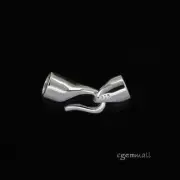 Sterling Silver Hook and Eye Clasp Cord End For 5mm Leather Cord #51682
