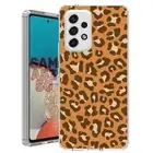For Samsung Galaxy A23 5g A52 A53 TPU Case+Glass(Leopard Skin Brown)