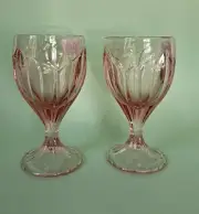 Lenox Dawn Blossoms Liquor-Wine Juice Water Goblet Pink Glass 5.5" Tall Set Of 2