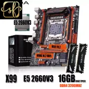 X99 Motherboard Set LGA2011-3 E5 2660V3 2Pcs*8Gb=16Gb 3200Mhz DDR4 4 Channels SA