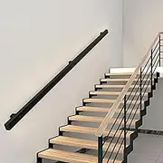 1ft-20ft Handrail for Indoor Stairs, Non-Slip Staircase Hand Rail W/s Metal Brackets, Wall Stair Banister Railing Safety Grab Bar for Loft Garden Porch Steps, Stairway Balustrade(2.6ft/80cm)