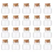 20x 10ml Mini Glass Bottles With Cork Lid Stopper Craft Mini Vial Wish Note Jar