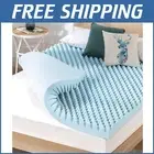 Cooling 4-Inch Egg Crate Memory Foam Topper - CertiPUR Certified, Light Blue