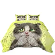 Kittens Art Paintings Cute Little Grey Kitty Cat Coverlet