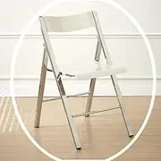 Acrylic Folding Chair 18in Home Dining Room Chair with Backrest Stylish Transparent Collapsible Chair for Kitchen, Bathroom, Bedroom, Garden(White)