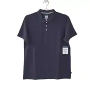 REEF L Black Walsh Pique Solid Polo Shirt Men