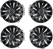4PCS Wheel Cover Compatible for Tesla Model Y 19 Inch Automobile Replacemen Hub Cap Full Rim Cover Car Accessories 2018-2024(LR Matte Black)