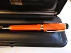 PARKER DUOFOLD ORANGE GOLD TRIM ROLLERBALL PEN