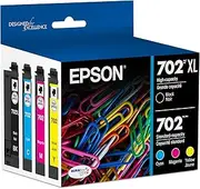 EPSON 702 DURABrite Ultra Ink High Capacity Black & Standard Color Cartridge Combo Pack (T702XL-BCS) Works with Workforce Pro WF-3720, WF-3730, WF-3733