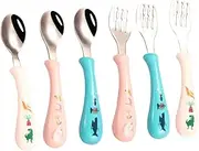 Alipis Infant Feeding Spoon Set Toddler Utensils Stainless Steel Cutlery Set for Babies