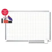 Mastervision Grid Planning Board w/ Accessories 1x2" Grid 36x24 White/Silver