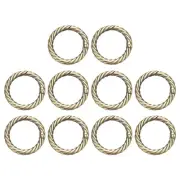 10Pcs Spring O Rings 1" Round Trigger Snap Hook Circle Brass Key Ring Clip