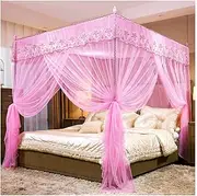 Bed Canopy Mosquito Net, Princess Room Bed Curtains with Lace Embroidery Fringe European Style Bedroom Decor (Color :, Size : 120X200cm/47X79inch) (150X200cm/59X79inch)