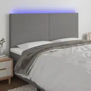vidaXL LED Headboard Dark Grey 200 cm Fabric