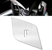 Xotic Tech Gear Shift Knob P Parking Button Cover Trim Compatible with BMW 5 Series G30 2017-2019, X3 6 7 Series 2018-2019 (Silver)