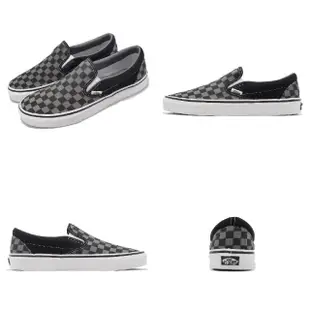 【VANS】懶人鞋 Classic Slip-On 灰 黑 男鞋 女鞋 休閒鞋 棋盤格 帆布 經典(VN000EYEBPJ)