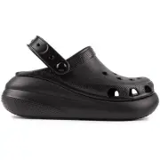 Crocs Womens Classic Crush Platforms Shoes Black