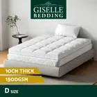 Giselle Bedding Bamboo Mattress Topper Pillowtop Mat Protector Pad 10cm Double