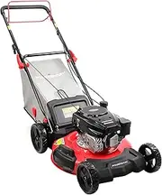PowerSmart Self Propelled Gas Lawn Mower, 21-inch 170cc 4-Stroke Engine Self-Propelled Lawn Mower with RWD Single-Speed 3-in-1 Mulching, Side-Discharging and Bagging