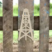 Wooden Oil Derrick Shape, Unfinished Shape, Wood Cutout, Wooden Paintable