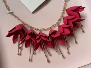TED BAKER ROSE GOLD DARK PINK FUCHSIA DROP FAWNA NECKLACE RETAIL BNIB
