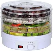 Food Dehydrator 5 Tray, Fruit Dryer Machine + Non Stick Tray, Dehydrator of Mushrooms, Vegetables and Fruits BPA-Free, 30~75℃ Temperature Setting 32 * 27cm