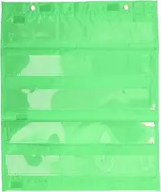 OKJHFD Learning Resources Magnetic Pocket Chart Squares,Learning Resources Standard Pocket Chart Classroom Supplies Homeschool Pocket Chart,Transparent Pockets,(Green)