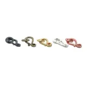 Hand Hammered Half S-Hooks, Available in 4 Colors: Gold Finish, Silver Plated, a