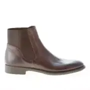 IDEE DE POINTE men shoes Dark brown washed leather chelsea boot made in Italy