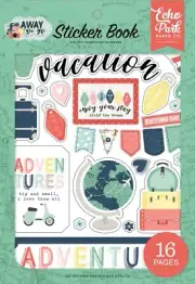 Echo Park AWAY WE GO Sticker Book 16 Pages Family Scrapbook Planner Travel fs